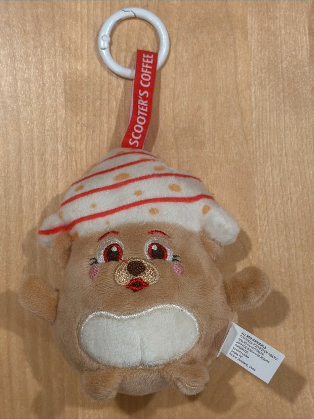 Scooters Coffee Limited Edition Plush Keychain - Strawberry Shortcake
